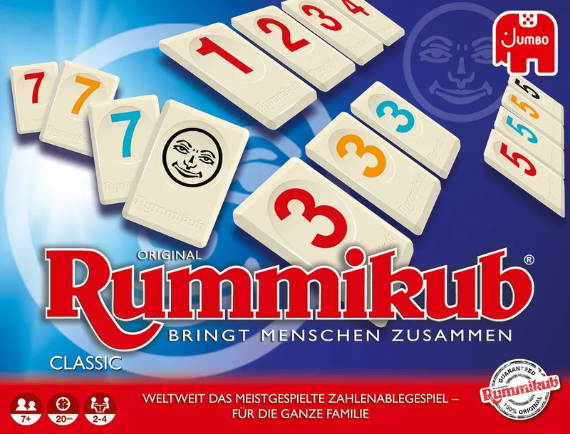 Spiel Original Rummikub Classic, Gesellschaftsspiel fra Jumbo, Bunt-udgave – æske