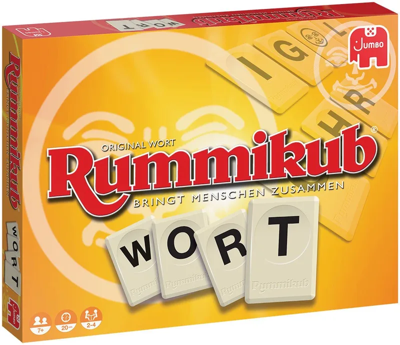Spiel Original Wort Rummikub, Familienspiel van Jumbo, editie Bunt – doos