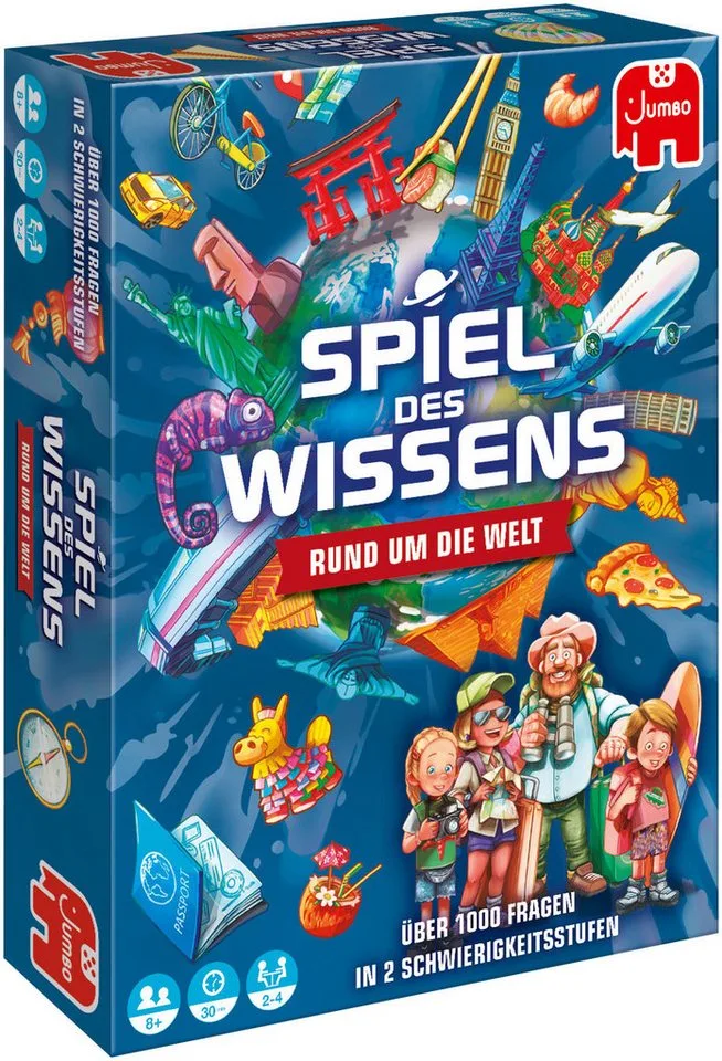 Spiel Spiel des Wissens Rund um die Welt, Familienspiel von Jumbo, Ausgabe Bunt – Schachtel