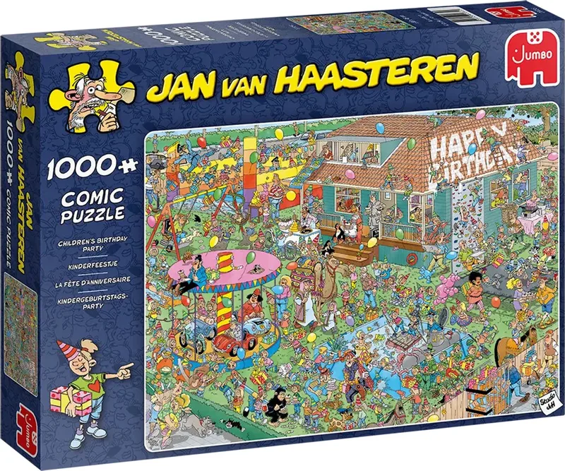Stichting Jarige Job 15 jaar - Ieder kind verdient een verjaardag - 1000 stukjes puzzel - Legpuzzel - Speciale editie van Jumbo, editie Meerkleurig – doos