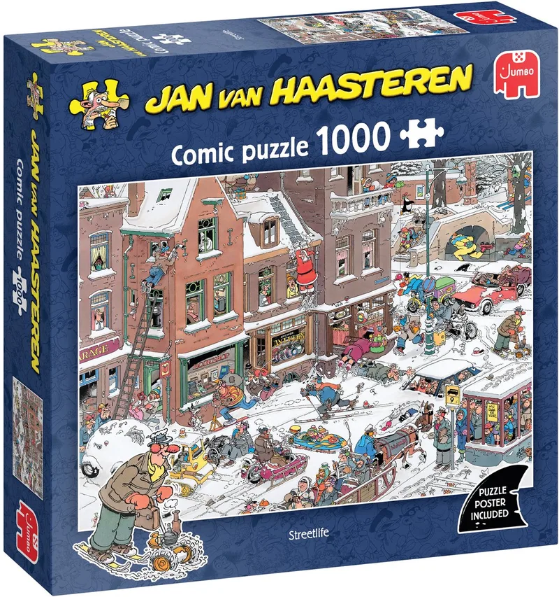 Streetlife - Jan van Haasteren - puzzel van 1000 stukjes van Jumbo, editie Bruin – doos