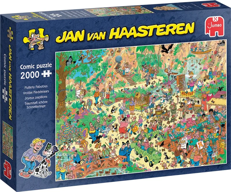 Vrolijke Fladderaars - 2000 stukjes puzzel - Legpuzzel volwassenen - Vanaf 12 jaar van Jumbo, editie Meerkleurig – doos