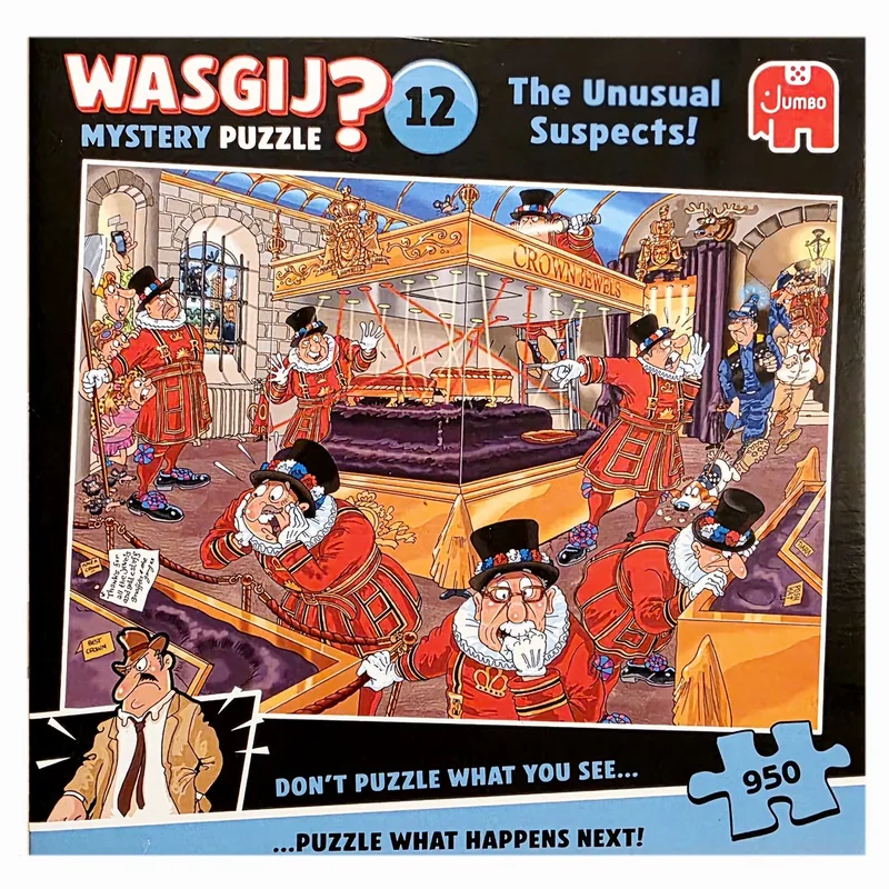 Wasgij 12 Mystery - De Onverdachte Verdachten - 950 stukjes - Legpuzzel de Jumbo, édition Multicolore – boîte