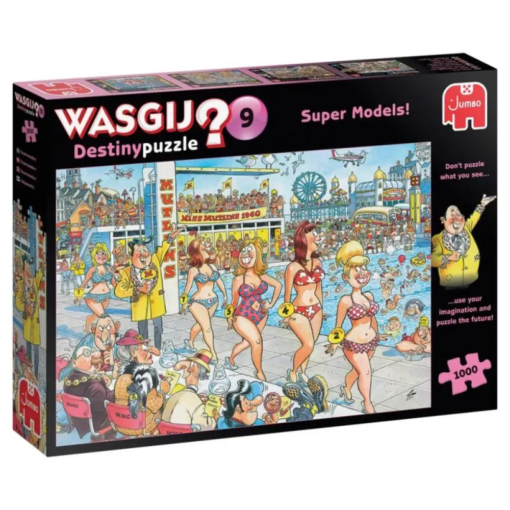 Wasgij Destiny 9 Super Models ! 1000 Pieces Puzzel van Jumbo – doos