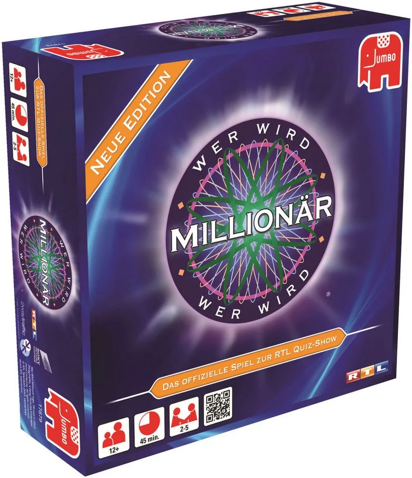 Wer wird Millionär? Das Brettspiel von Jumbo, Ausgabe Mehrfarbig – Schachtel