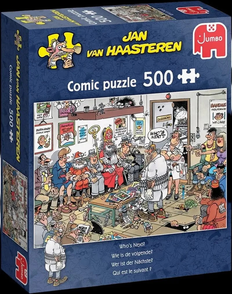Wie is de volgende? - 500 stukjes puzzel - Legpuzzel van Jumbo, editie Meerkleurig – doos