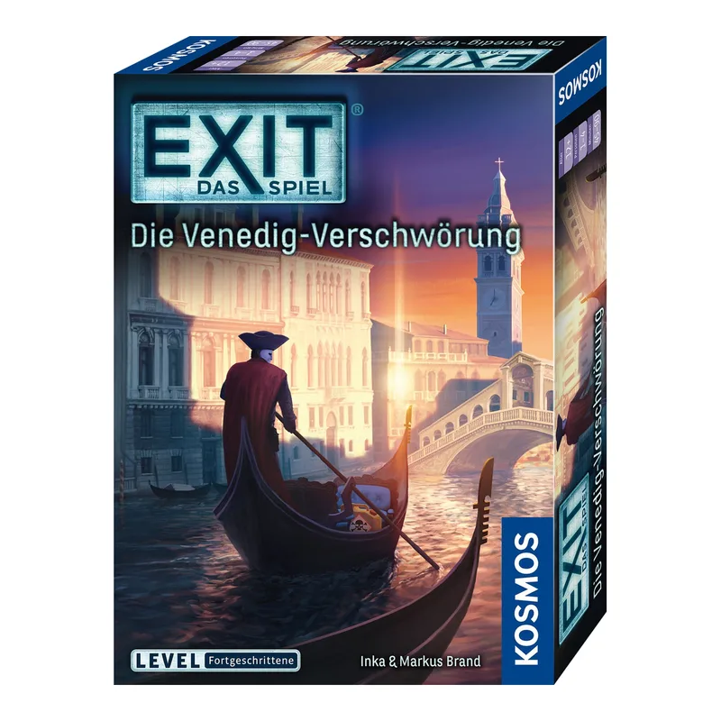 KOSMOS 684396 EXIT - Das Spiel - Die Verschwörung in Venedig, Schwierigkeitsgrad: Fortgeschritten, Escape-Room-Spiel, EXIT-Spiel für 1-4 Spieler ab 12 Jahren fra KOSMOS – æske