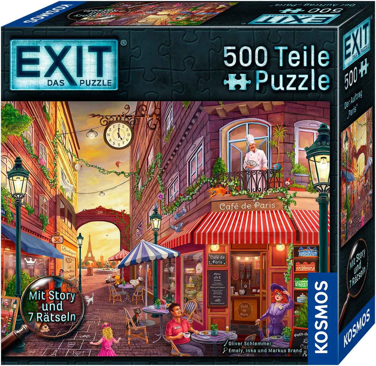 Puzzle EXIT® Das Puzzle, Der Auftrag "Paris", 500 Puzzleteile, Made in Germany von KOSMOS, Ausgabe Mehrfarbig – Schachtel