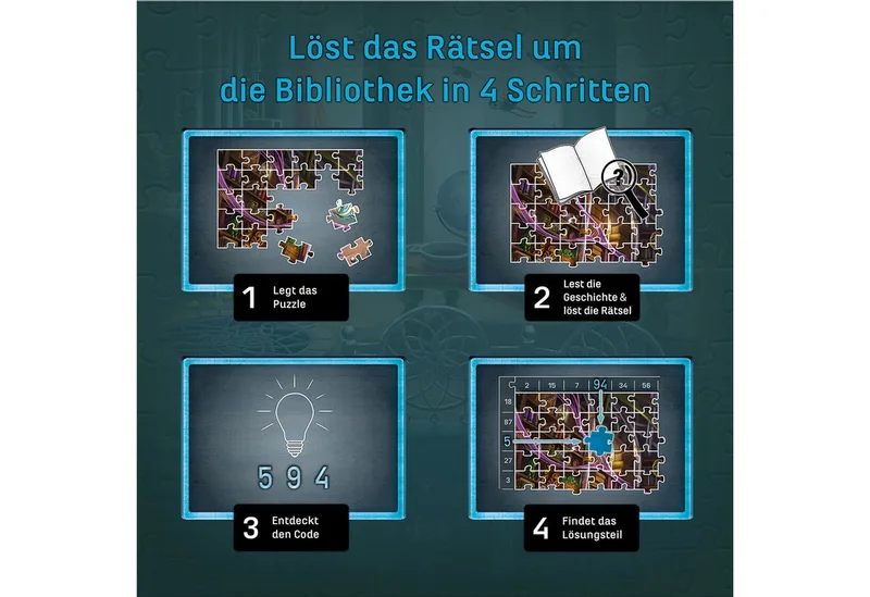 Puzzle EXIT® Das Puzzle Die Bibliothek der Träume, 500 Puzzleteile, Made in Germany de KOSMOS, édition Multicolore – boîte 5 sur 5
