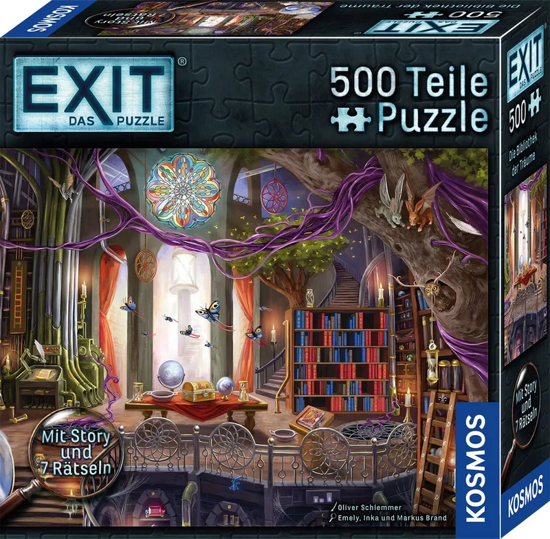 Puzzle EXIT® Das Puzzle Die Bibliothek der Träume, 500 Puzzleteile, Made in Germany de KOSMOS, édition Multicolore – boîte 1 sur 5