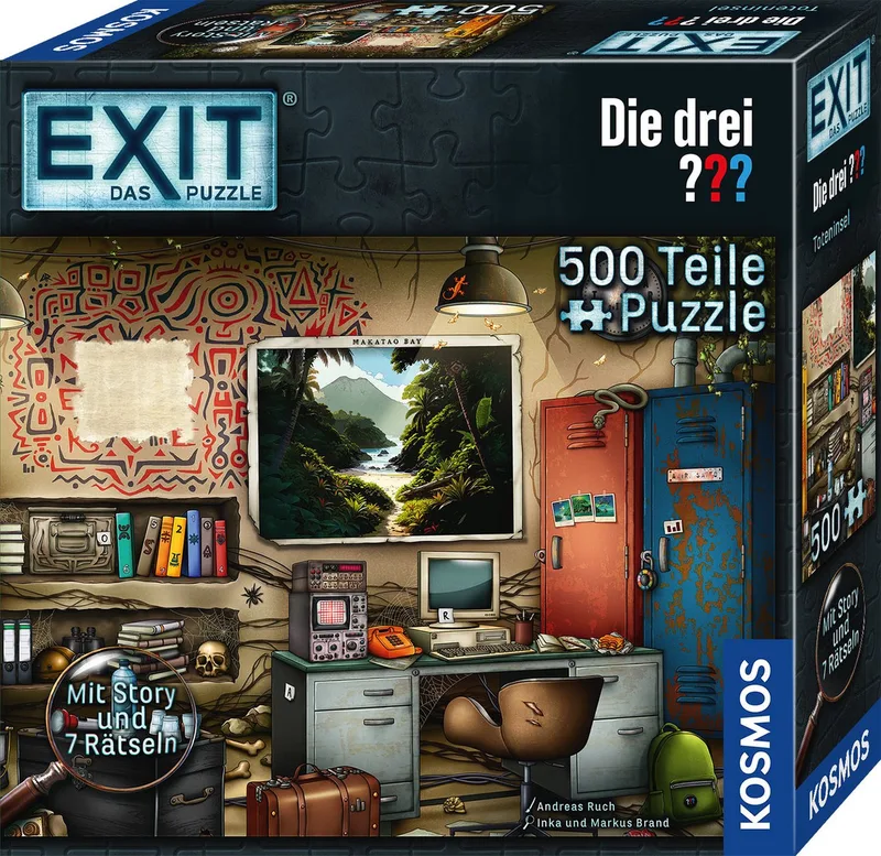 Puzzle EXIT® Das Puzzle Die drei ??? Toteninsel, 500 Puzzleteile, Made in Germany de KOSMOS, édition Multicolore – boîte 1 sur 5