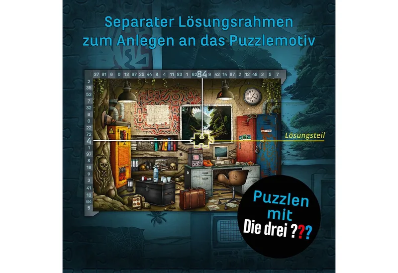 Puzzle EXIT® Das Puzzle Die drei ??? Toteninsel, 500 Puzzleteile, Made in Germany de KOSMOS, édition Multicolore – boîte 3 sur 5
