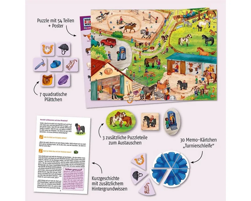 Puzzle KOSMOS 683672 - Wissenspuzzle Junior Entdecke Pferde & Ponys, Puzzleteile de KOSMOS – boîte 4 sur 4