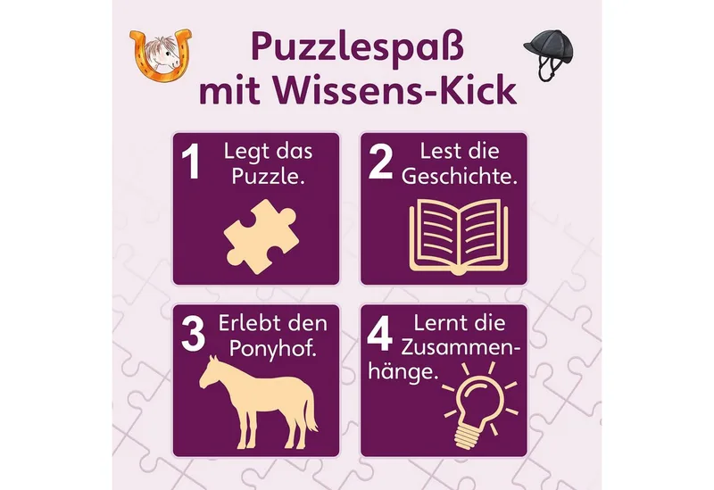 Puzzle KOSMOS 683672 - Wissenspuzzle Junior Entdecke Pferde & Ponys, Puzzleteile de KOSMOS – boîte 3 sur 4