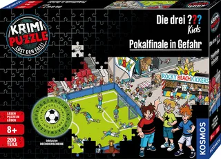 Puzzle Krimipuzzle Die drei ??? Kids Pokalfinale in Gefahr, 200 Puzzleteile, Made in Germany van KOSMOS, editie Meerkleurig – doos 1 van 3