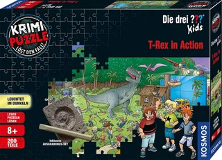 Puzzle Krimipuzzle Die drei ??? Kids T-Rex in Action, 200 Puzzleteile, Made in Germany de KOSMOS, édition Multicolore – boîte 1 sur 5