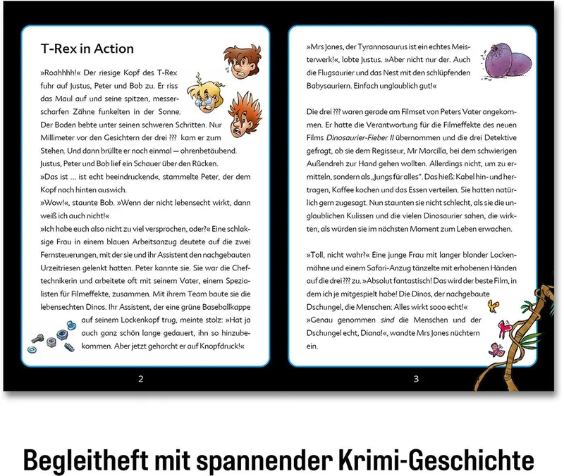 Puzzle Krimipuzzle Die drei ??? Kids T-Rex in Action, 200 Puzzleteile, Made in Germany de KOSMOS, édition Multicolore – boîte 3 sur 5