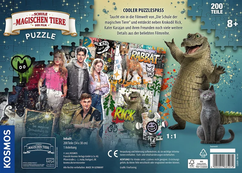 Puzzle Schule magische Tiere Teamwort / ab 8 Jahren / 200 Teile, 200 Puzzleteile van KOSMOS – doos 2 van 2