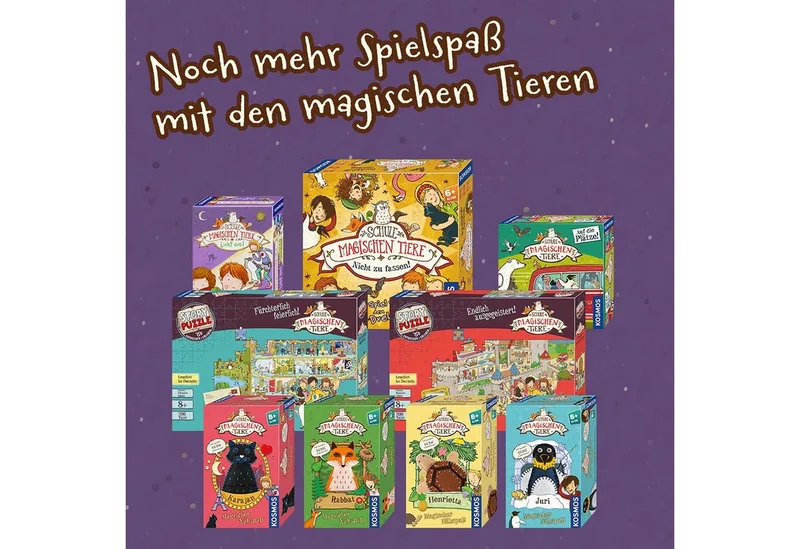 Puzzle Story Puzzle: Die Schule der magischen Tiere, Endlich Ausgegeistert!, 200 Puzzleteile, mit Leuchteffekt, Made in Germany de KOSMOS, édition Multicolore – boîte 4 sur 5