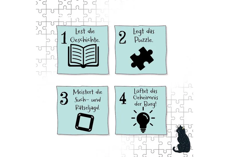 Puzzle Story Puzzle: Die Schule der magischen Tiere, Endlich Ausgegeistert!, 200 Puzzleteile, mit Leuchteffekt, Made in Germany de KOSMOS, édition Multicolore – boîte 3 sur 5