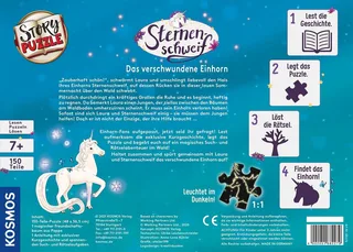 Puzzle StoryPuzzle, Sternenschweif, Das verschwundene Einhorn, 150 Puzzleteile, Made in Germany de KOSMOS, édition Multicolore – boîte 2 sur 2