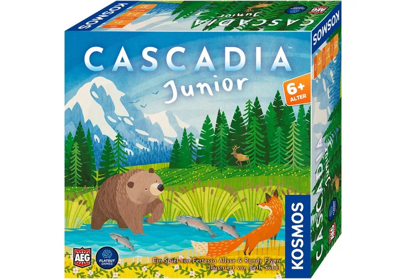 Spiel Cascadia Junior, Legespiel fra KOSMOS, Bunt-udgave – æske