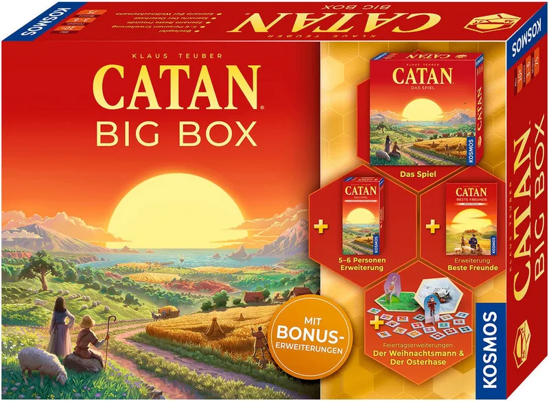 Spiel CATAN Big Box 2025, Strategiespiel, Made in Germany von KOSMOS, Ausgabe Bunt – Schachtel