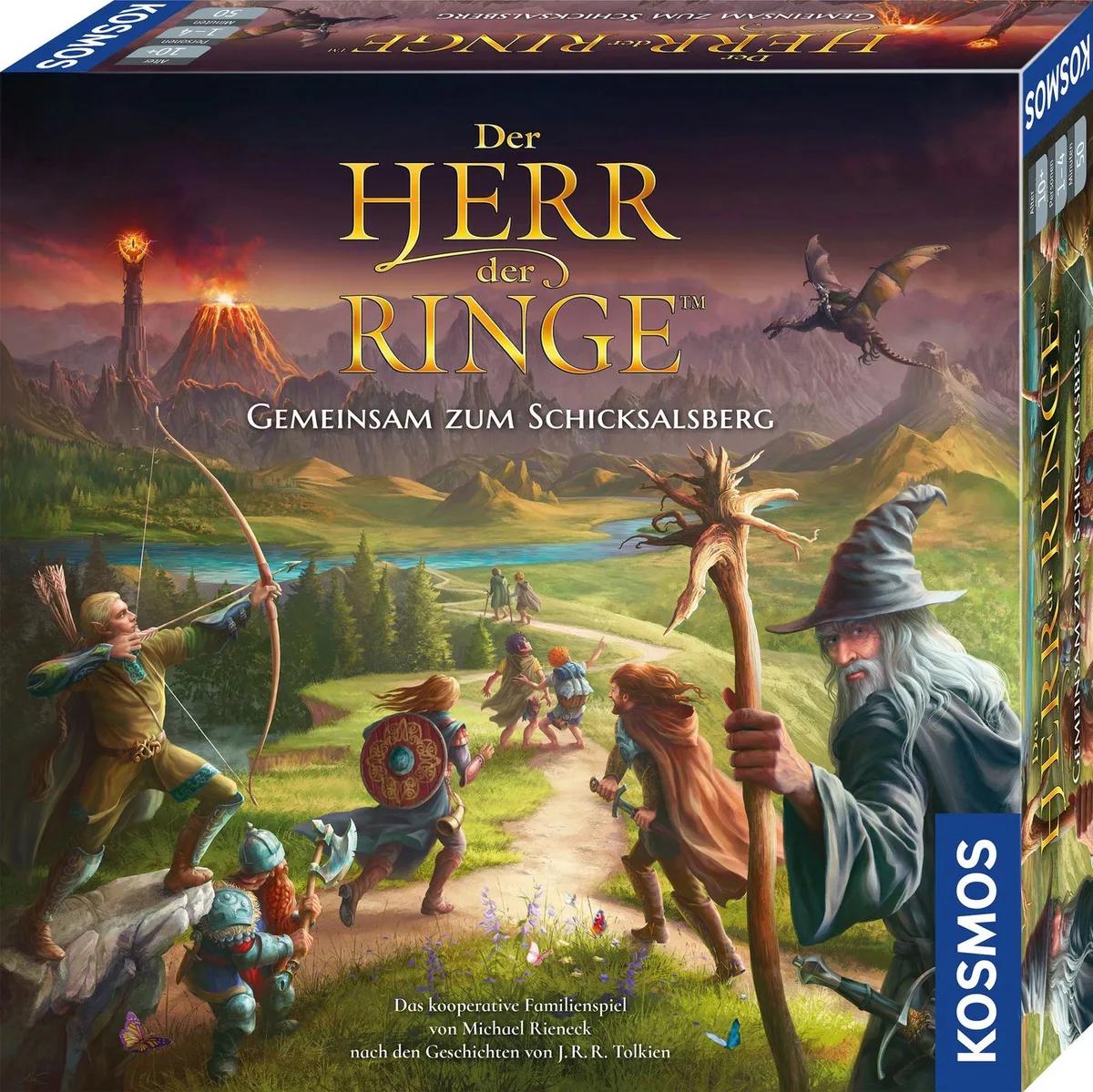Spiel Der Herr der Ringe - Gemeinsam zum Schicksalsberg, Familienspiel, Made in Germany von KOSMOS, Ausgabe Mehrfarbig – Schachtel