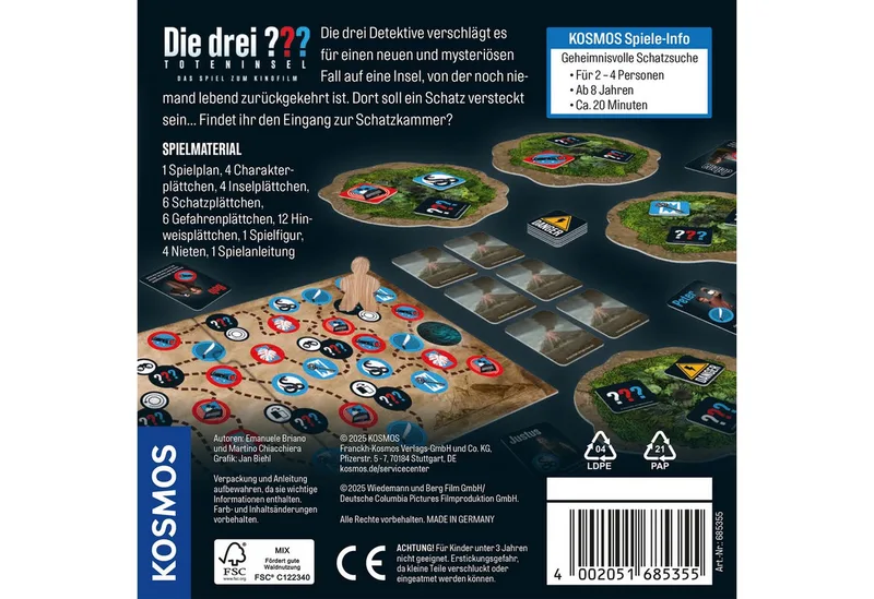 Spiel Die drei ??? und die Toteninsel, Merkspiel, Made in Germany de KOSMOS, édition Multicolore – boîte 2 sur 5