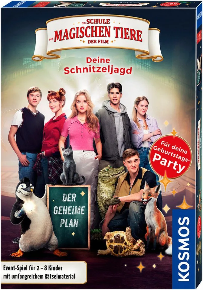 Spiel Die Schule der magischen Tiere Rätsel-Party Deine Schnitzeljagd, Rätselspiel fra KOSMOS, Bunt-udgave – æske