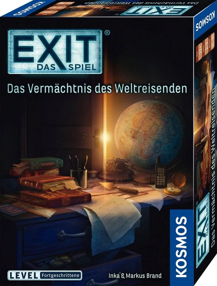 Spiel EXIT, Das Spiel, Das Vermächtnis des Weltreisenden, Rätselspiel, Made in Germany from KOSMOS, Bunt edition – box