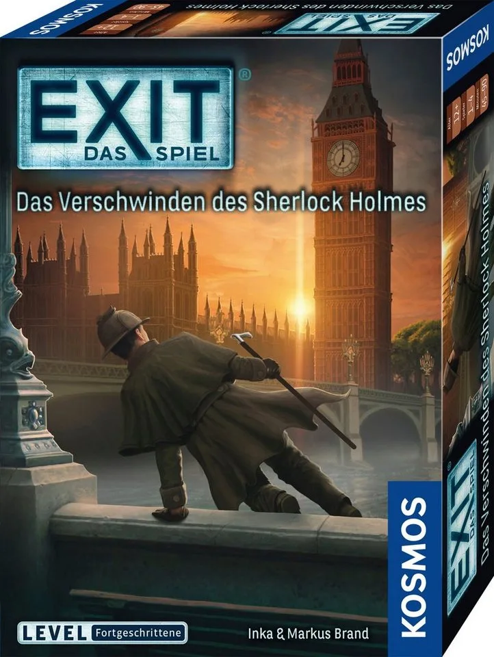 Spiel EXIT, Das Spiel: Das Verschwinden des Sherlock Holmes (F), Rätselspiel, Made in Germany fra KOSMOS, Bunt-udgave – æske