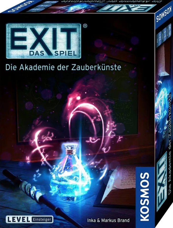 Spiel EXIT, Das Spiel: Die Akademie der Zauberkünste (E), Rätselspiel, Made in Germany från KOSMOS, utgåva Bunt – kartong