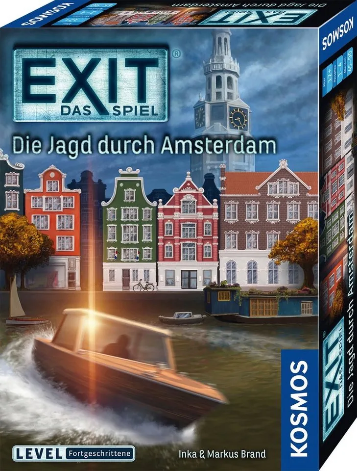 Spiel EXIT, Das Spiel: Die Jagd durch Amsterdam (F), Rätselspiel, Made in Germany from KOSMOS, Bunt edition – box