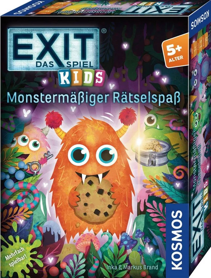 Spiel EXIT, Das Spiel Kids Monstermäßiger Rätselspaß, Kinderspiel, Made in Germany from KOSMOS, Bunt edition – box