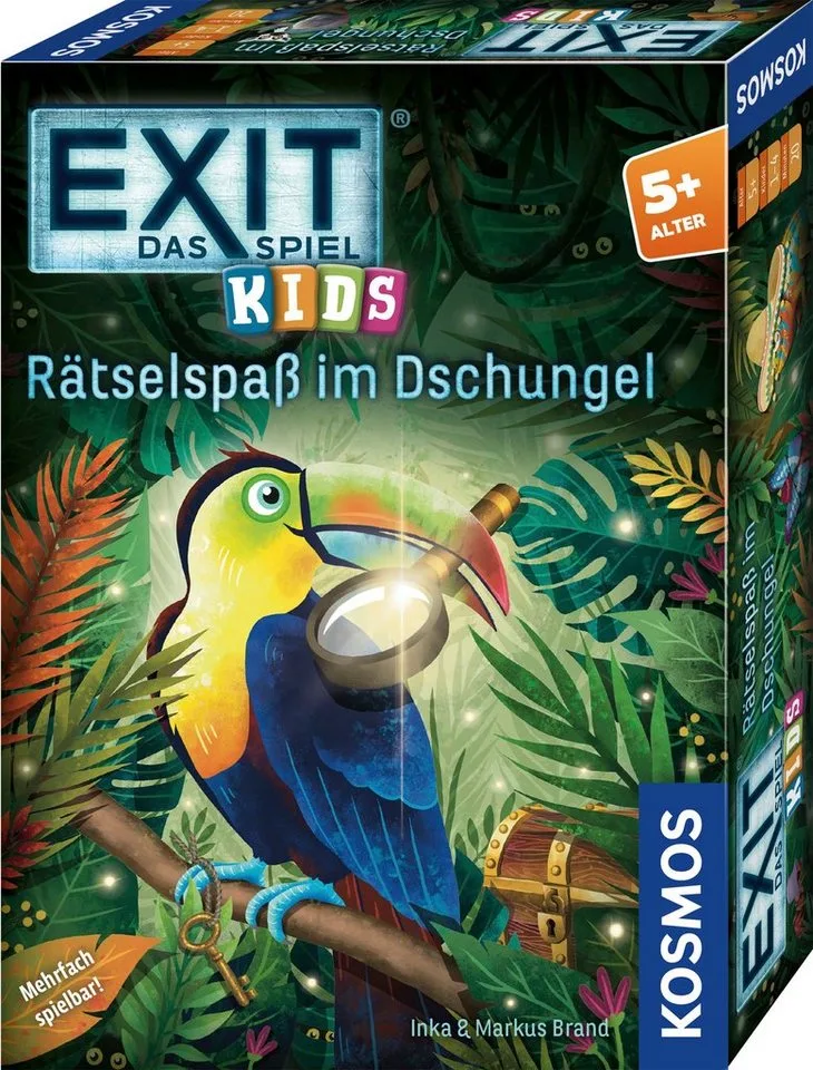 Spiel EXIT, Das Spiel Kids: Rätselspaß im Dschungel, Kinderspiel, Made in Germany fra KOSMOS, Bunt-udgave – æske