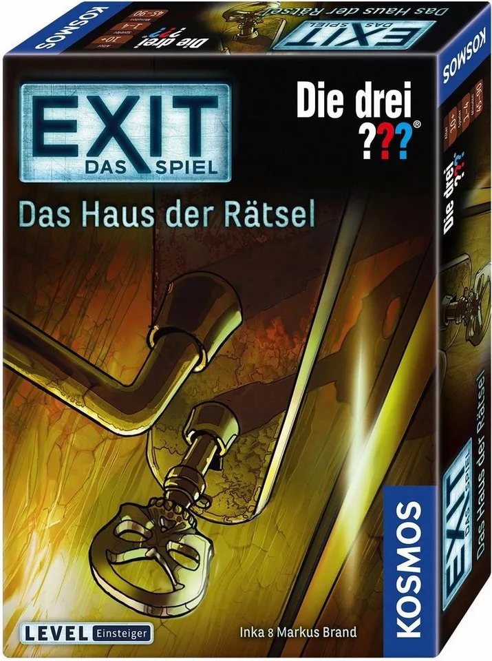 Spiel EXIT, Die drei ???, Das Haus der Rätsel, Rätselspiel, Made in Germany fra KOSMOS, Bunt-udgave – æske