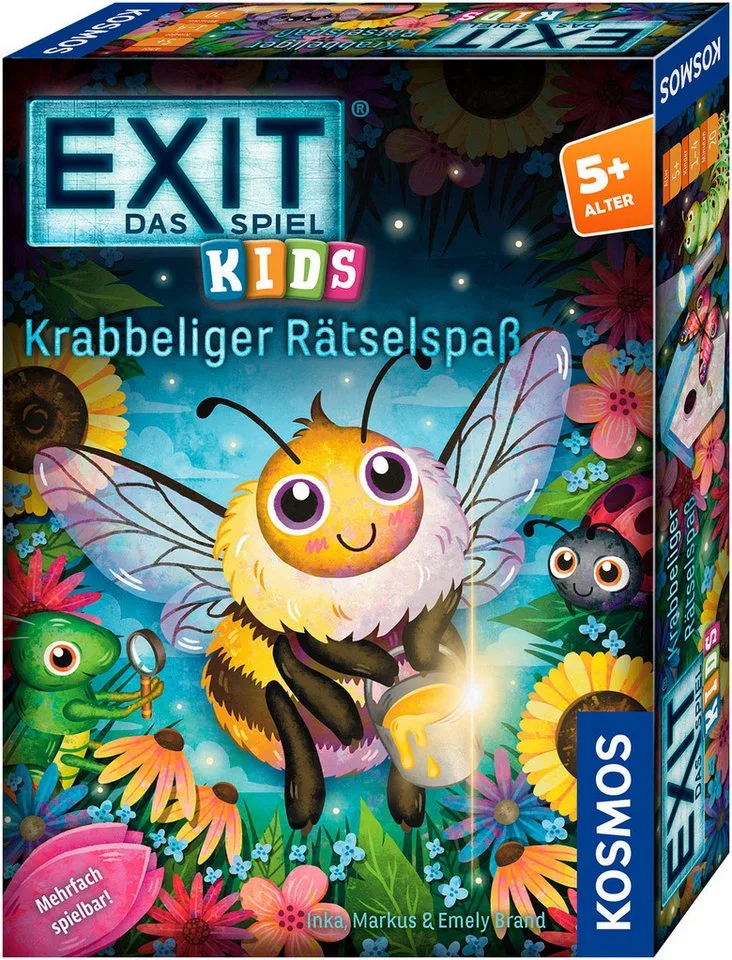Spiel EXIT® Kids Krabbeliger Rätselspaß, Rätselspiel, Made in Germany fra KOSMOS, Bunt-udgave – æske