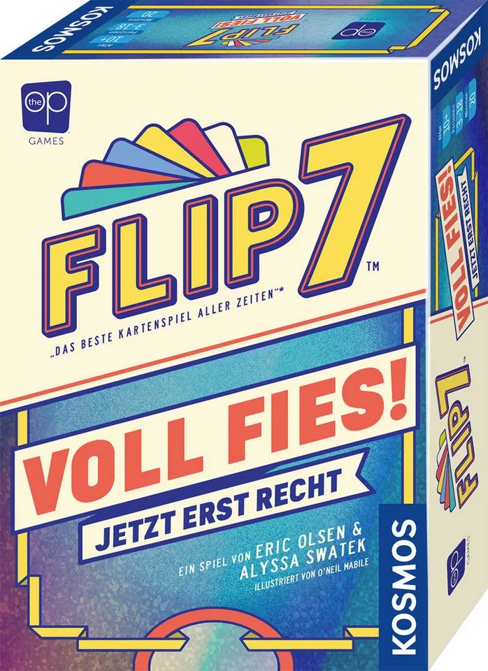 Spiel Flip 7 Voll Fies!, Familienspiel van KOSMOS, editie Bunt – doos