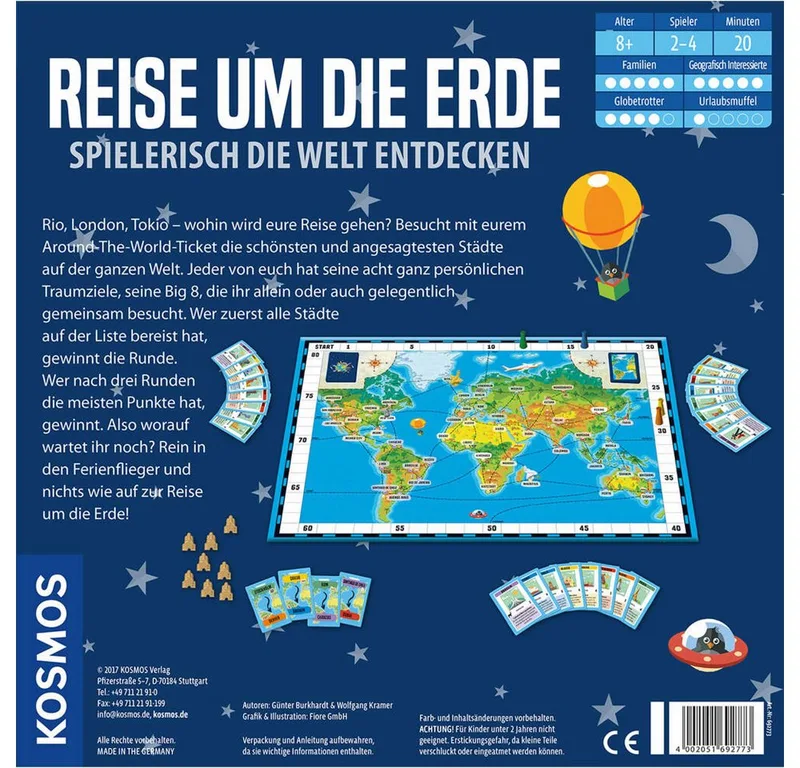 Spiel Reise um die Erde fra KOSMOS, Flerfarvet-udgave – æske 3 af 3
