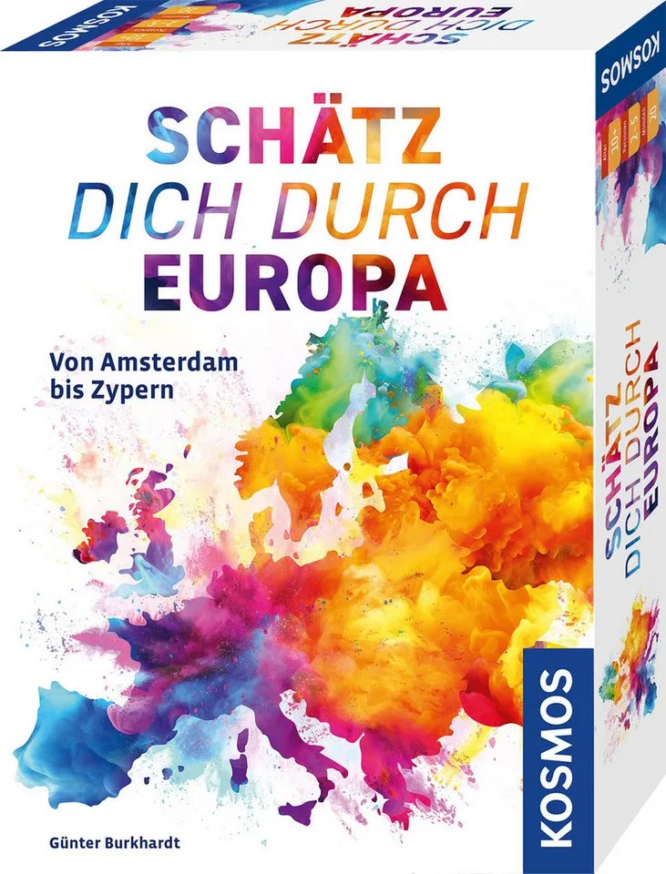 Spiel Schätz dich durch Europa, Wissensspiel, Made in Germany fra KOSMOS, Flerfarvet-udgave – æske