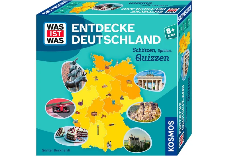Spiel WAS IST WAS Entdecke Deutschland, Familienspiel, Made in Germany från KOSMOS, utgåva Bunt – kartong