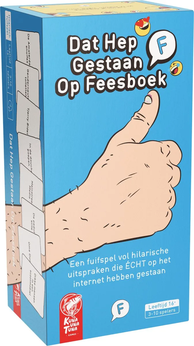 Dat Hep Gestaan Op Feesboek - Hilarische partygame - Kuna Una Tuna Games fra Kuna Una Tuna Games – æske