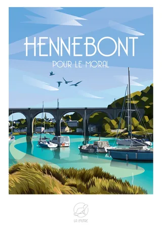 Puzzle HENNEBONT Pour le Moral - 1000 pièces de La Loutre – boîte 1 sur 2