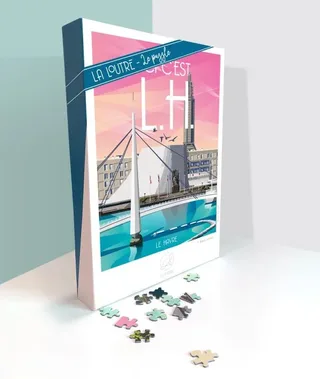 Puzzle Ici c'est L.H. - Le Havre - 1000 pièces de La Loutre – boîte 2 sur 2