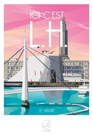 Puzzle Ici c'est L.H. - Le Havre - 1000 pièces de La Loutre – boîte 1 sur 2