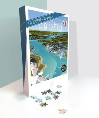 Puzzle La RIA D'ETEL vue du Ciel - 1000 pièces de La Loutre – boîte 2 sur 2