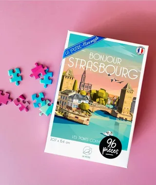 Puzzle Mini Puzzle - Strasbourg Les Ponts Couverts - 51 à 99 pièces de La Loutre – boîte 1 sur 2