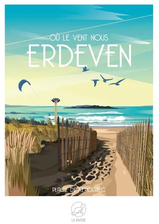 Puzzle Où le vent nous ERDEVEN - PLAGE DE KEROURIEC - 1000 pièces von La Loutre – Schachtel 1 von 2