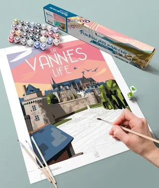 Puzzle Peinture par Numéros - Remparts de Vannes de La Loutre – boîte 1 sur 2